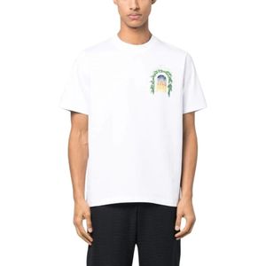 Casablanca Stijlvol T-shirt , White , Heren , Maat: M