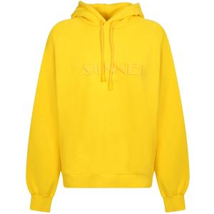 Sunnei, Dames, Sweatshirts & Hoodies, Geel, Maat: 2XS Katoen,