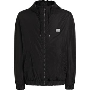 Dolce & Gabbana, Heren, Jassen, Zwart, Maat: XL Zijde,