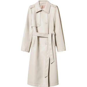 Twinset, Dames, Mantels, Beige, Maat: S Poliester,