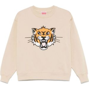 Kenzo, Dames, Sweatshirts & Hoodies, Beige, Maat: L Katoen,
