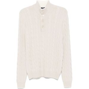 Barba, Heren, Truien, Beige, Maat: 3XL Wol,