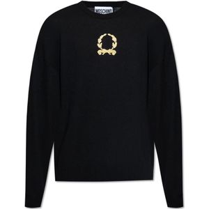 Moschino, Heren, Truien, Zwart, Maat: S Wol,