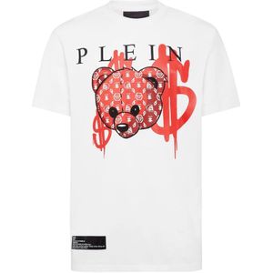 Philipp Plein, Heren, Tops, Wit, Maat: 2XL Katoen,