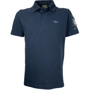 Aeronautica Militare, Heren, Tops, Blauw, Maat: M Katoen,