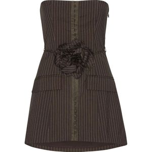 Rotate Birger Christensen, Dames, Jurken, Bruin, Maat: XS Leer,