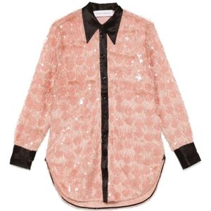 Niccolò Pasqualetti, Dames, Blouses & Shirts, Roze, Maat: S Zijde,