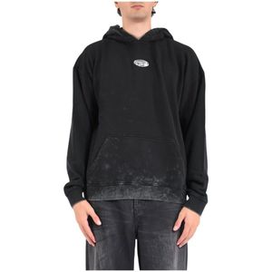 Diesel, Heren, Sweatshirts & Hoodies, Zwart, Maat: XL Katoen,