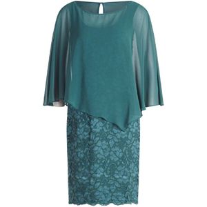 Vera Mont - Cocktailjurk - Smaragd - Asymmetrische Zoom - Halve Mouw