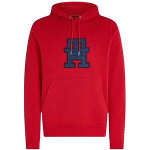 Tommy Hilfiger, Heren, Sweatshirts & Hoodies, Rood, Maat: XS Katoen,