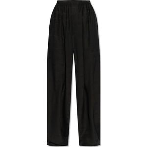 Balenciaga Loszittende zijden broek , Black , Dames , Maat: S