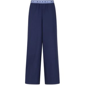 Marni, Dames, Broeken, Blauw, Maat: S Katoen,