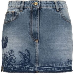 Elisabetta Franchi, Dames, Rokken, Blauw, Maat: M Denim,