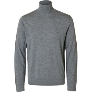 Selected Homme - Slhtray LS Knit - Coltrui - Grijs - Merinowol