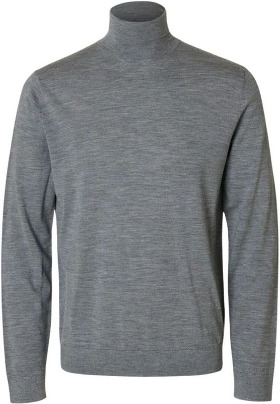 Selected Homme - Slhtray LS Knit - Coltrui - Grijs - Merinowol