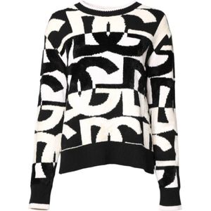 Dolce & Gabbana - Geometric Pattern Knit Sweater - Zwart en Wit - Pullover