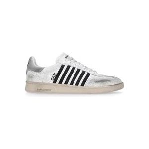 Dsquared2 Witte Suède Leren Heren Sneakers , White , Heren , Maat: 42 EU