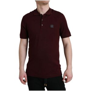 Dolce & Gabbana - Poloshirt - Bordeauxrood - Katoen/Polyester