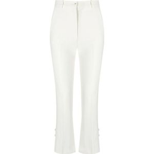 Elisabetta Franchi, Dames, Broeken, Beige, Maat: M Satijn,