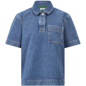 Lacoste, Dames, Tops, Blauw, Maat: M Katoen,