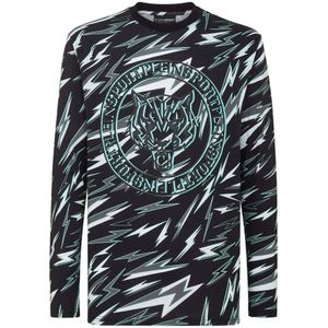 Plein Sport - T-shirt Round Neck LS Tiger - Veelkleurig - Katoen - Lange Mouwen