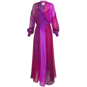 Forte Forte, Dames, Jurken, Paars, Maat: S Zijde,