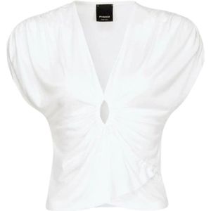 Pinko, Dames, Blouses & Shirts, Wit, Maat: S Viscose,