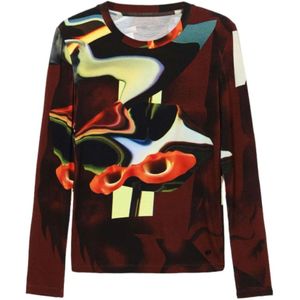 Desigual, Dames, Tops, Bruin, Maat: M Viscose,