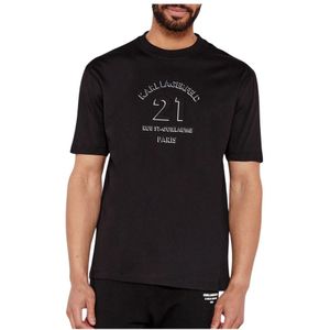 Karl Lagerfeld, Heren, Tops, Zwart, Maat: M