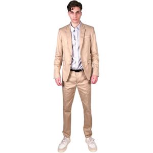 Mauro Grifoni, Heren, Pakken, Beige, Maat: M Katoen,