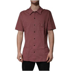 Dolce & Gabbana, Heren, Overhemden, Roze, Maat: XS Katoen,