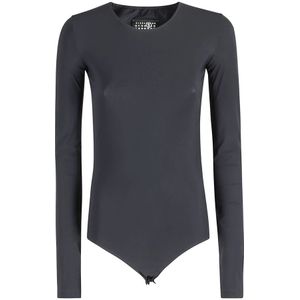 MM6 Maison Margiela, Dames, Tops, Zwart, Maat: M Nylon,