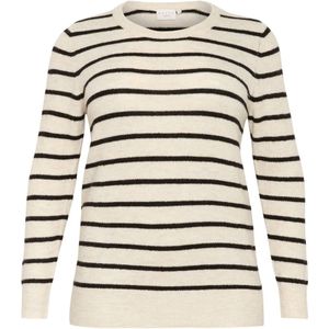 Kaffe Curve - Gebreide Trui - Beige - Lange Mouwen - Ronde Hals