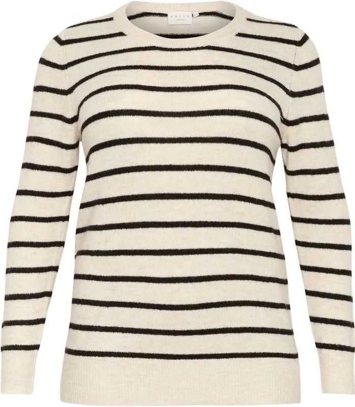 Kaffe Curve - Gebreide Trui - Beige - Lange Mouwen - Ronde Hals