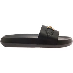 Versace Zwarte sandalen , Black , Heren , Maat: 42 EU