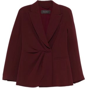 Max Mara, Dames, Jassen, Rood, Maat: XS Leer,