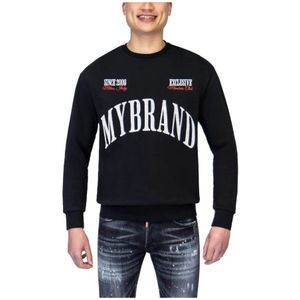My Brand, Heren, Sweatshirts & Hoodies, Zwart, Maat: 2XL Katoen,