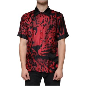 Dolce & Gabbana, Heren, Overhemden, Rood, Maat: XS Zijde,