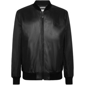 Philipp Plein, Heren, Jassen, Zwart, Maat: S Nylon,