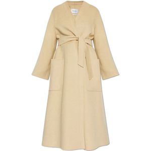 Max Mara, Dames, Mantels, Beige, Maat: 2XS Wol,