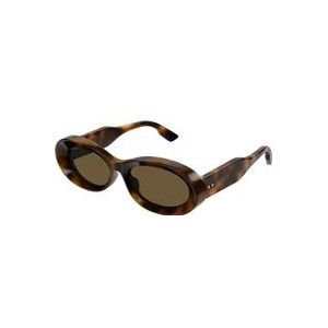 Gucci Stijlvolle ovale zonnebril met klinknagels , Brown , unisex , Maat: 54 MM