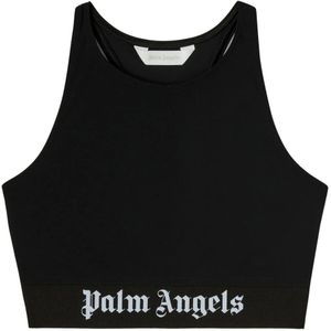 Palm Angels, Dames, Tops, Zwart, Maat: M
