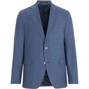 Oscar Jacobson, Heren, Jassen, Blauw, Maat: L Wol,