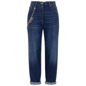 Elisabetta Franchi, Dames, Jeans, Blauw, Maat: W32 Denim,