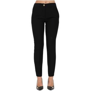 Versace Jeans Couture, Dames, Broeken, Zwart, Maat: XS Poliester,