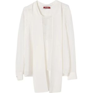 Max Mara Studio, Dames, Blouses & Shirts, Wit, Maat: M Zijde,