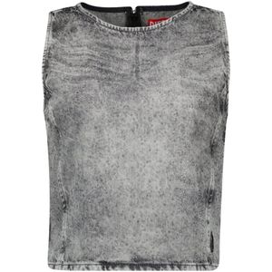 Diesel, Dames, Tops, Grijs, Maat: L Denim,