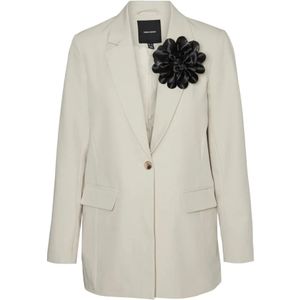 Vero Moda - Vmtess Loose Flower - Blazer - Wit - Dames