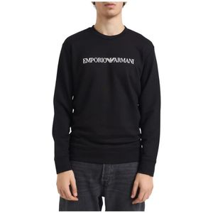 Emporio Armani, Heren, Sweatshirts & Hoodies, Zwart, Maat: XL Katoen,