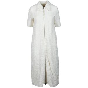 Jil Sander, Dames, Jurken, Wit, Maat: L Katoen,